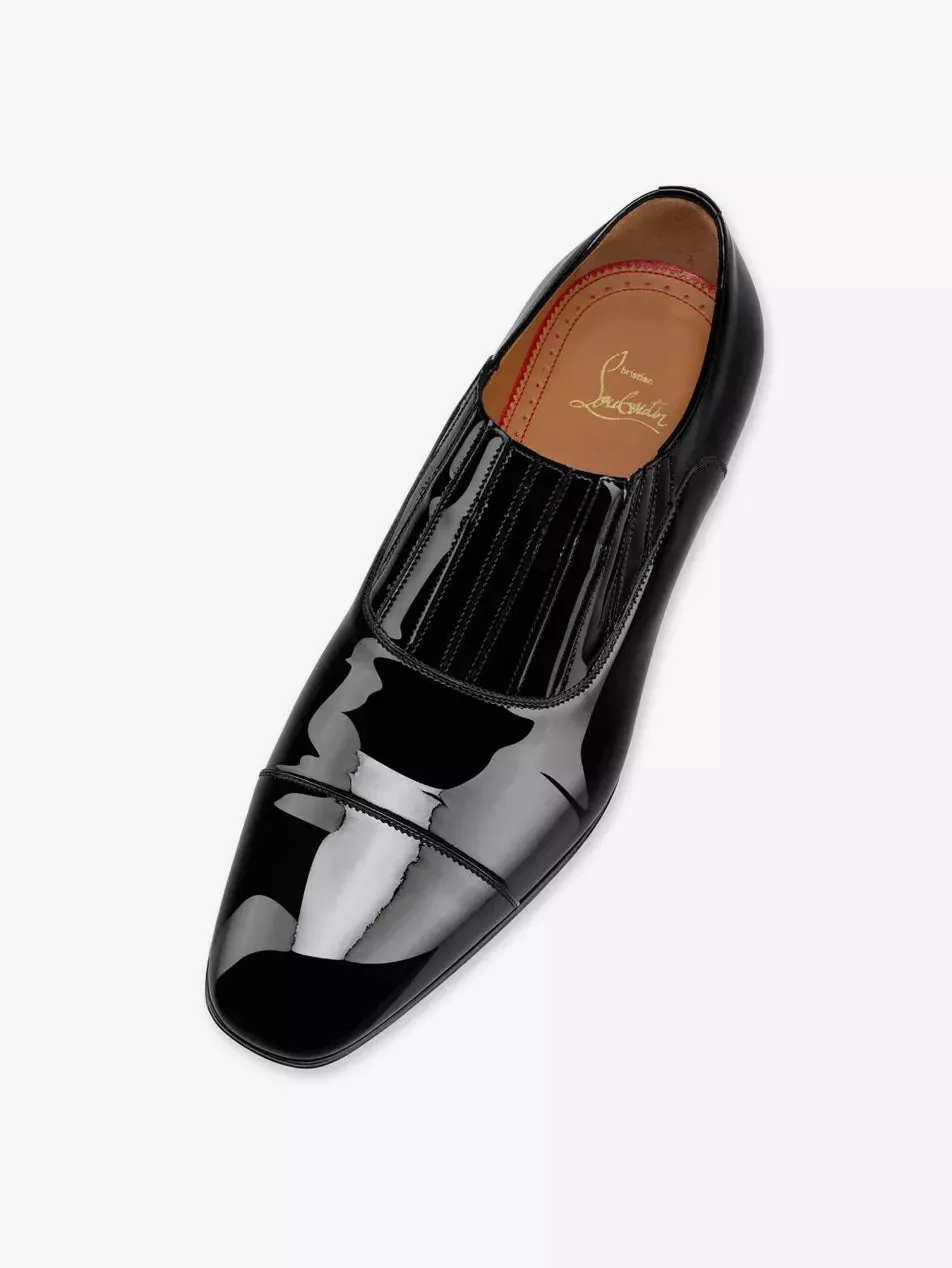 $1,050 CHRISTIAN LOUBOUTIN - *GREG ON* Black Patent Leather Loafers - 12.5 US (45.5)