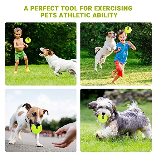 5 Pcs Tennis Balls with Rope, Luckits Practice Tennis Ball for Tennis Self-Study Durable Replacement Balls Elastic String Tennis Trainer Training Ball Tool for Adults Kids Beginner Indoor Outdoor