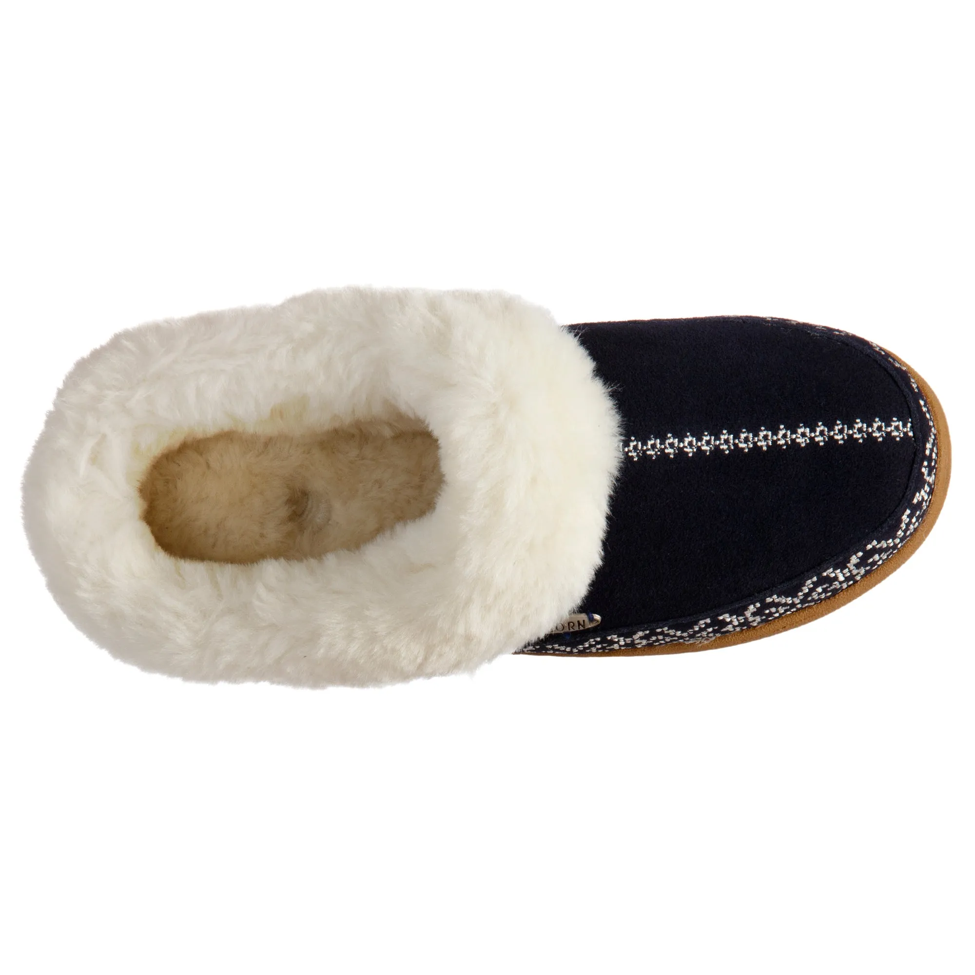 Acorn Women's Greta Embroidered Suede Hoodback Slippers