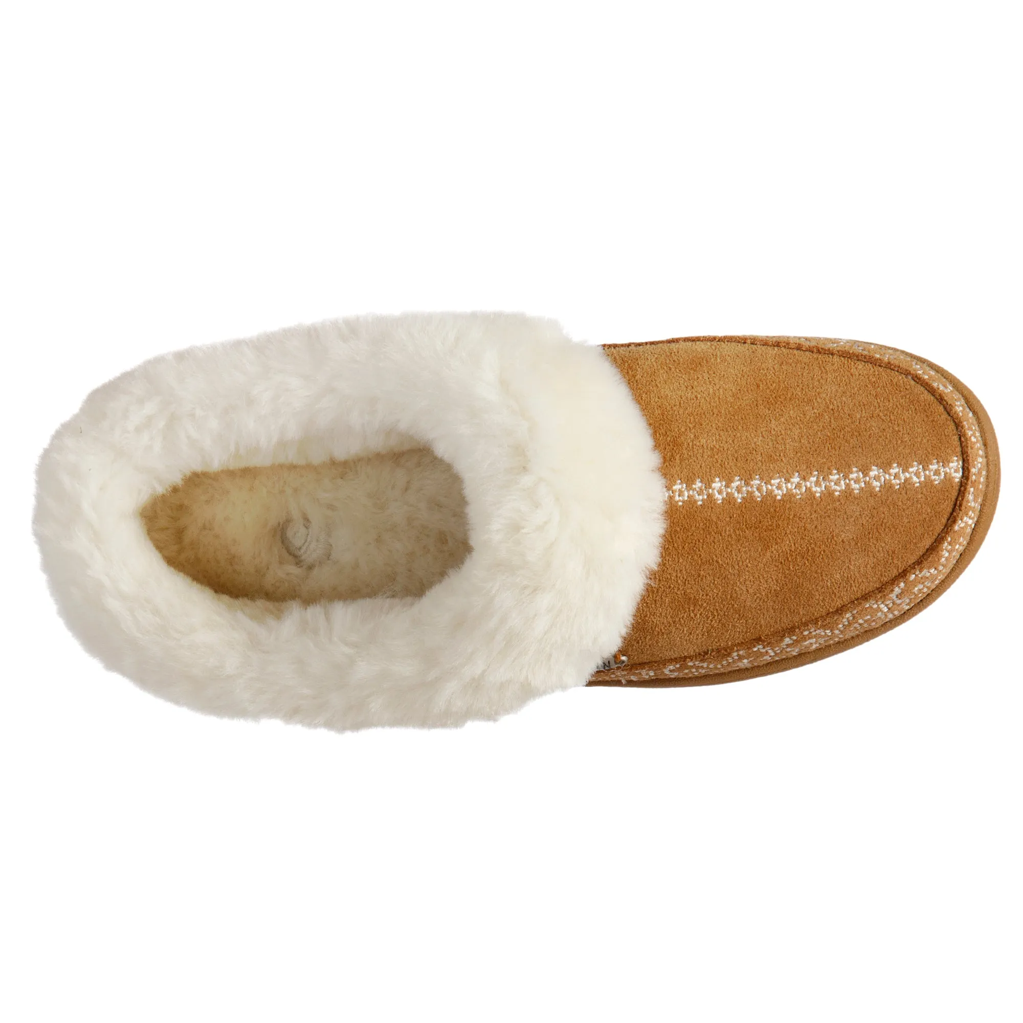 Acorn Women's Greta Embroidered Suede Hoodback Slippers