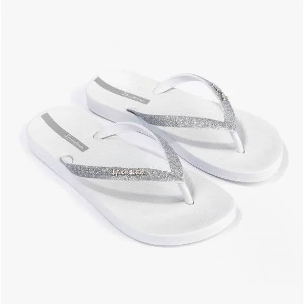 ANAROMIC LOLITA GLITTER Ladies Vegan Flip-Flops White