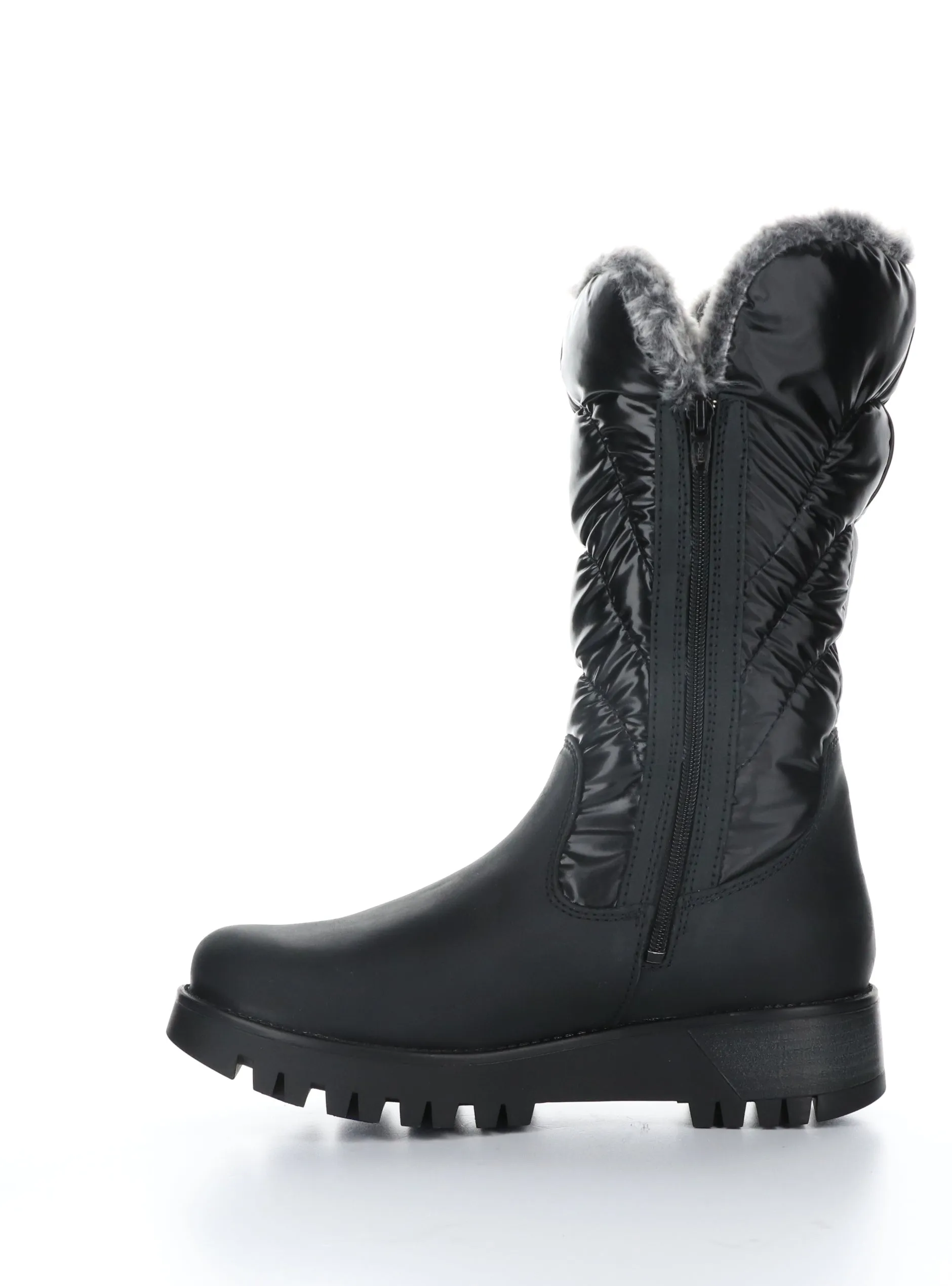 ASTRID Black/Grey Black Zip Up Boots