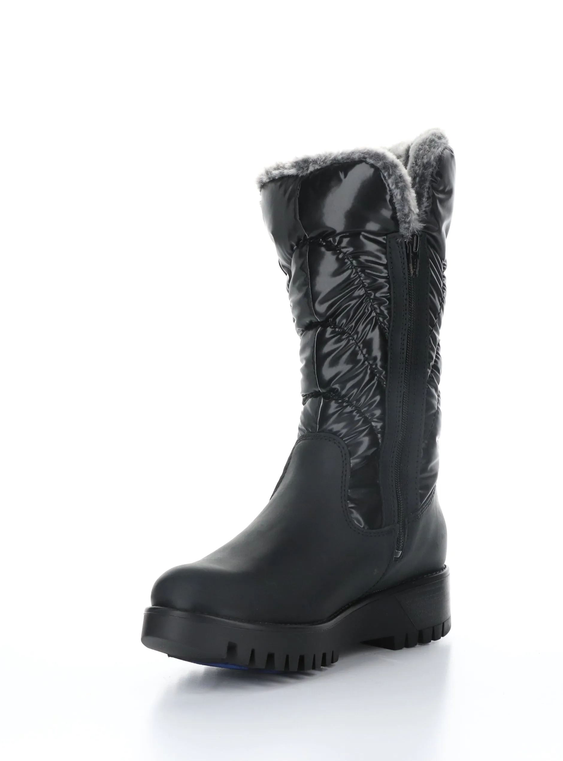 ASTRID Black/Grey Black Zip Up Boots