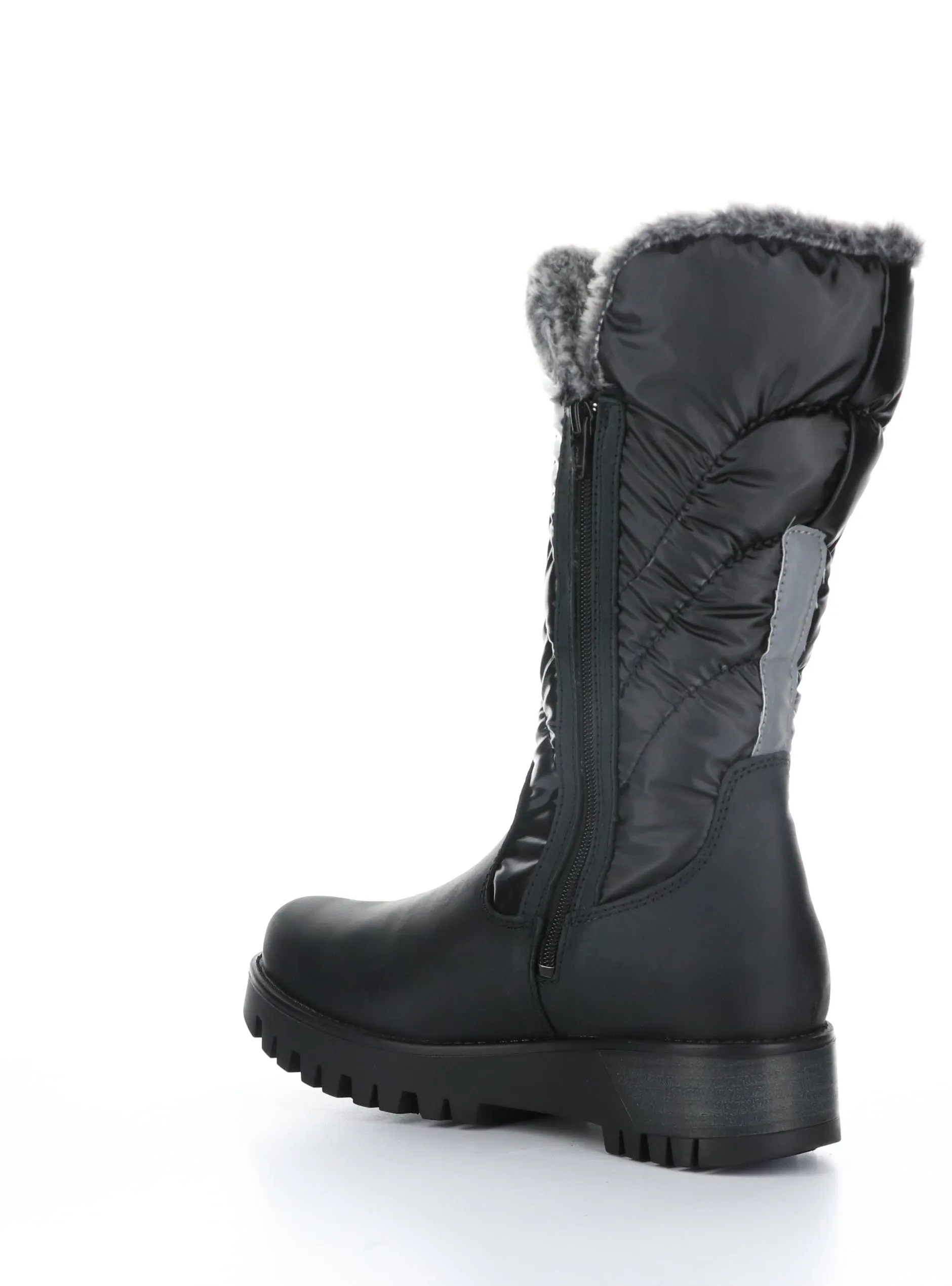 ASTRID Black/Grey Black Zip Up Boots
