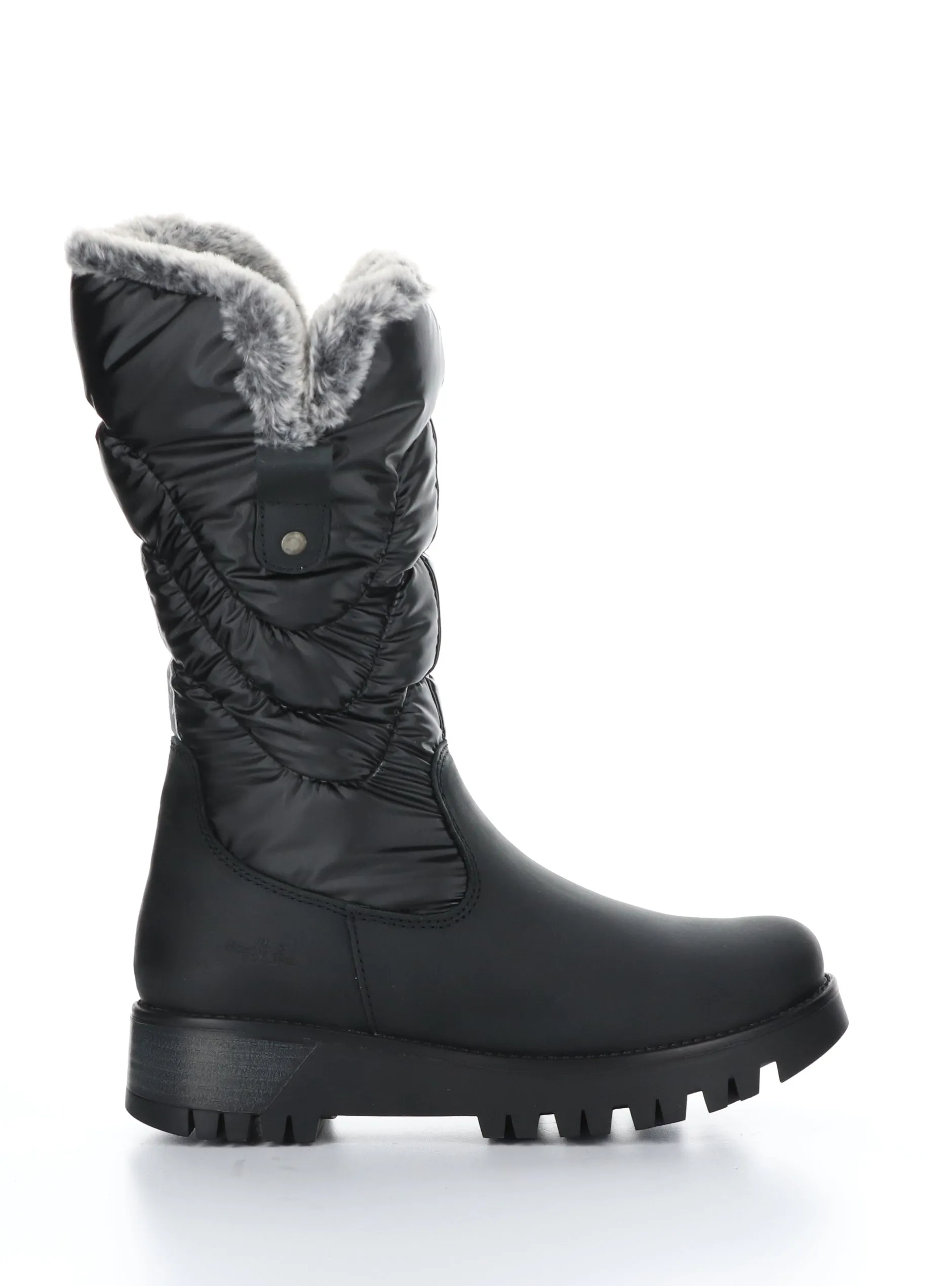 ASTRID Black/Grey Black Zip Up Boots