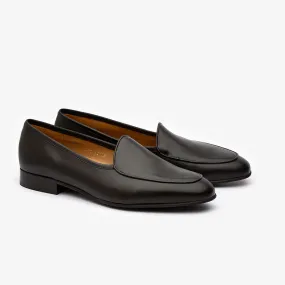 Black Plain Camp Belgian Loafers