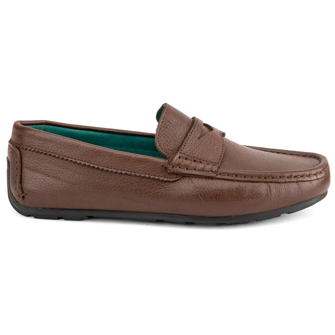Brown Milled Penny Loafers