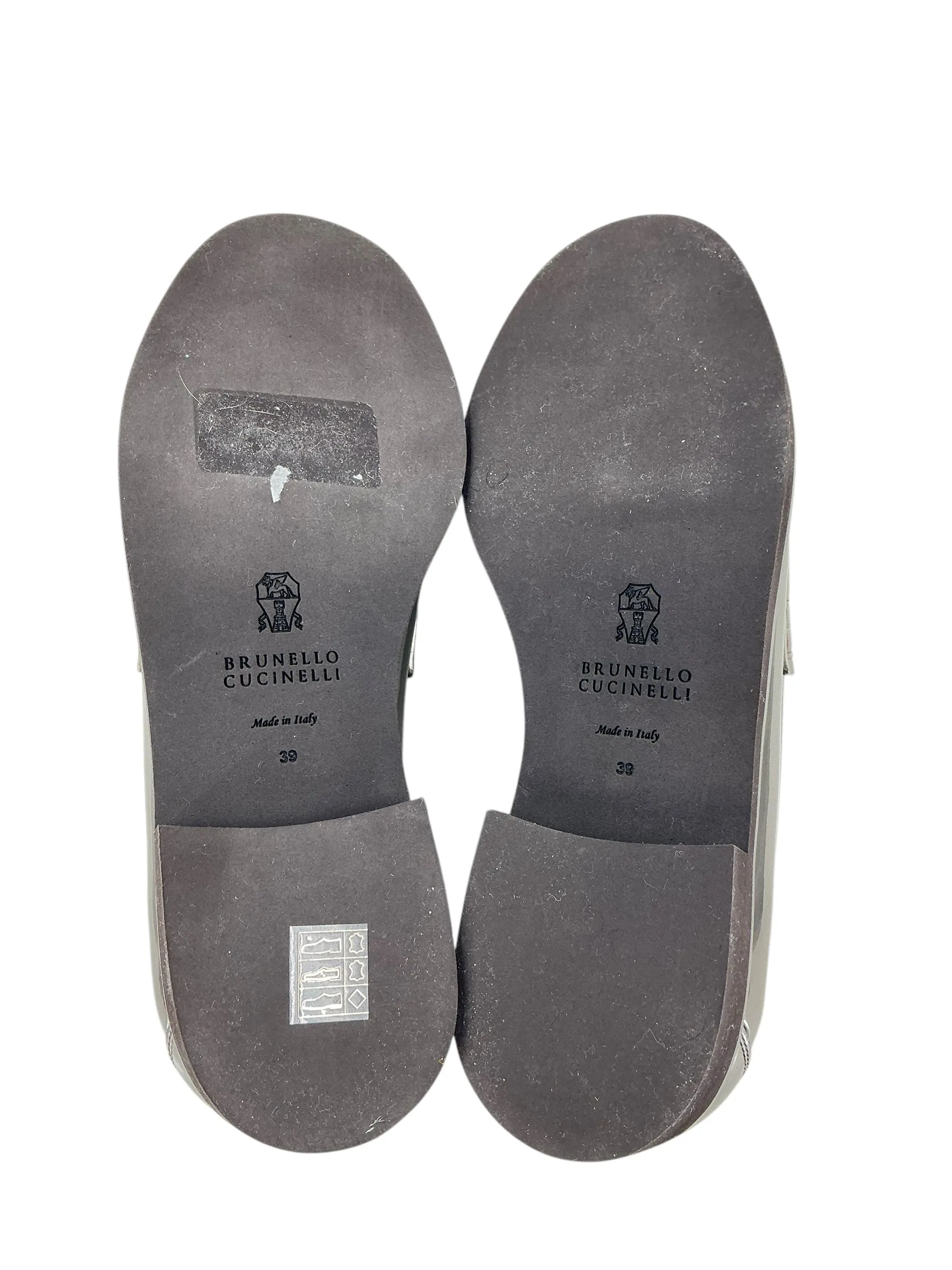 Brunello Cucinelli Metallic Monili Penny Loafers