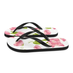 Chic Pink Flowers Floral Slip Resistant Flip Flops