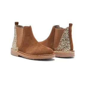 Childrenchic Suede Chelsea Boots with Sparkles (Little Kid/Big Kid)
