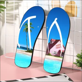 DBZ Master Roshi's Kame House Relax Vibe Concept Graphic Flip Flops