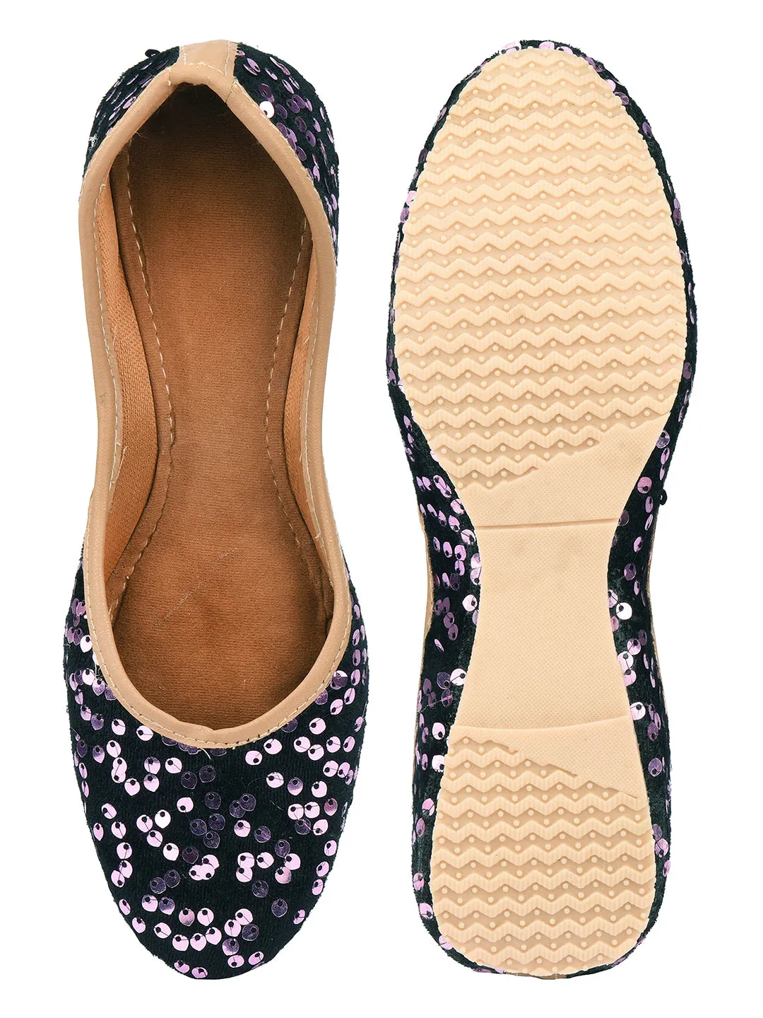 DESI COLOUR Women Purple Printed Ballerinas Flats