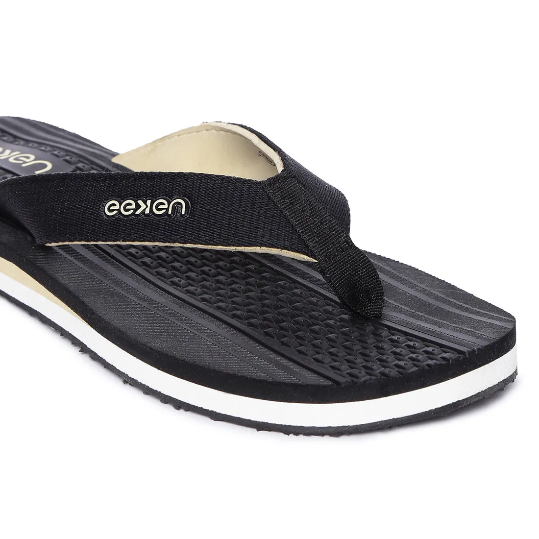 Eeken EFBGO2400S Black Lightweight Washable Dailywear Durable Flip Flops For Men