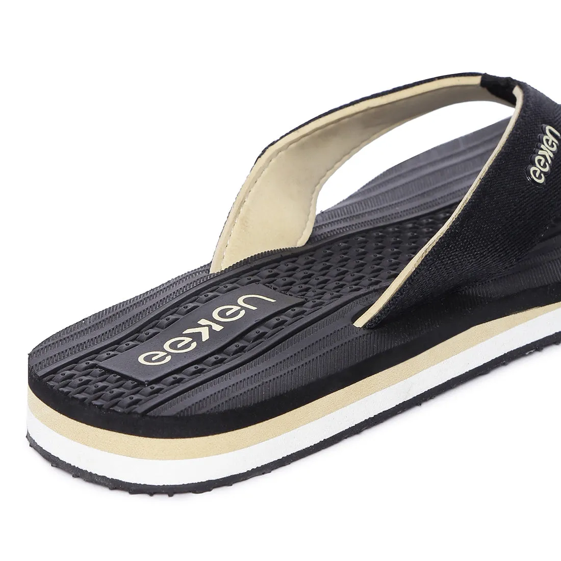 Eeken EFBGO2400S Black Lightweight Washable Dailywear Durable Flip Flops For Men