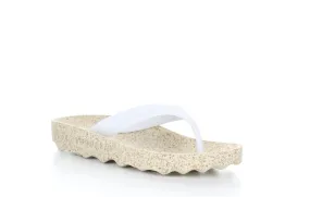 FEEL_L White Rubber Strap Casual Flip-Flops|FEEL_L Tong en Style Casual in Blanc
