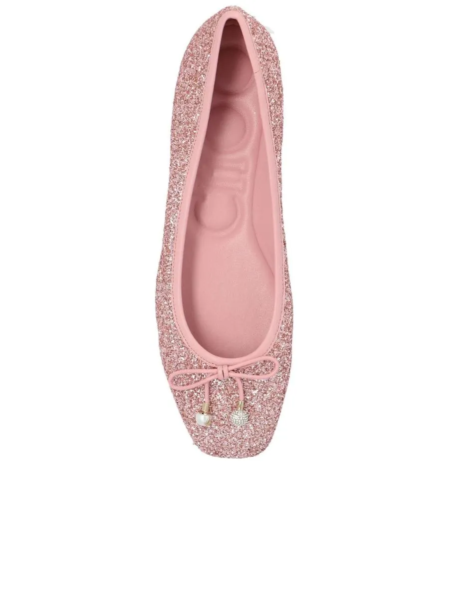 Flat Shoe With Glitter Bow