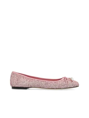 Flat Shoe With Glitter Bow