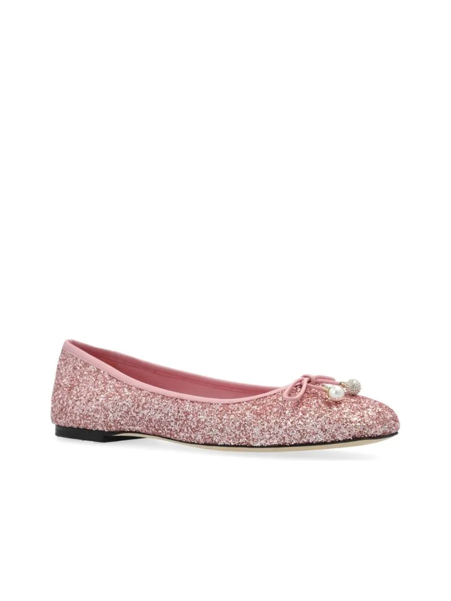 Flat Shoe With Glitter Bow