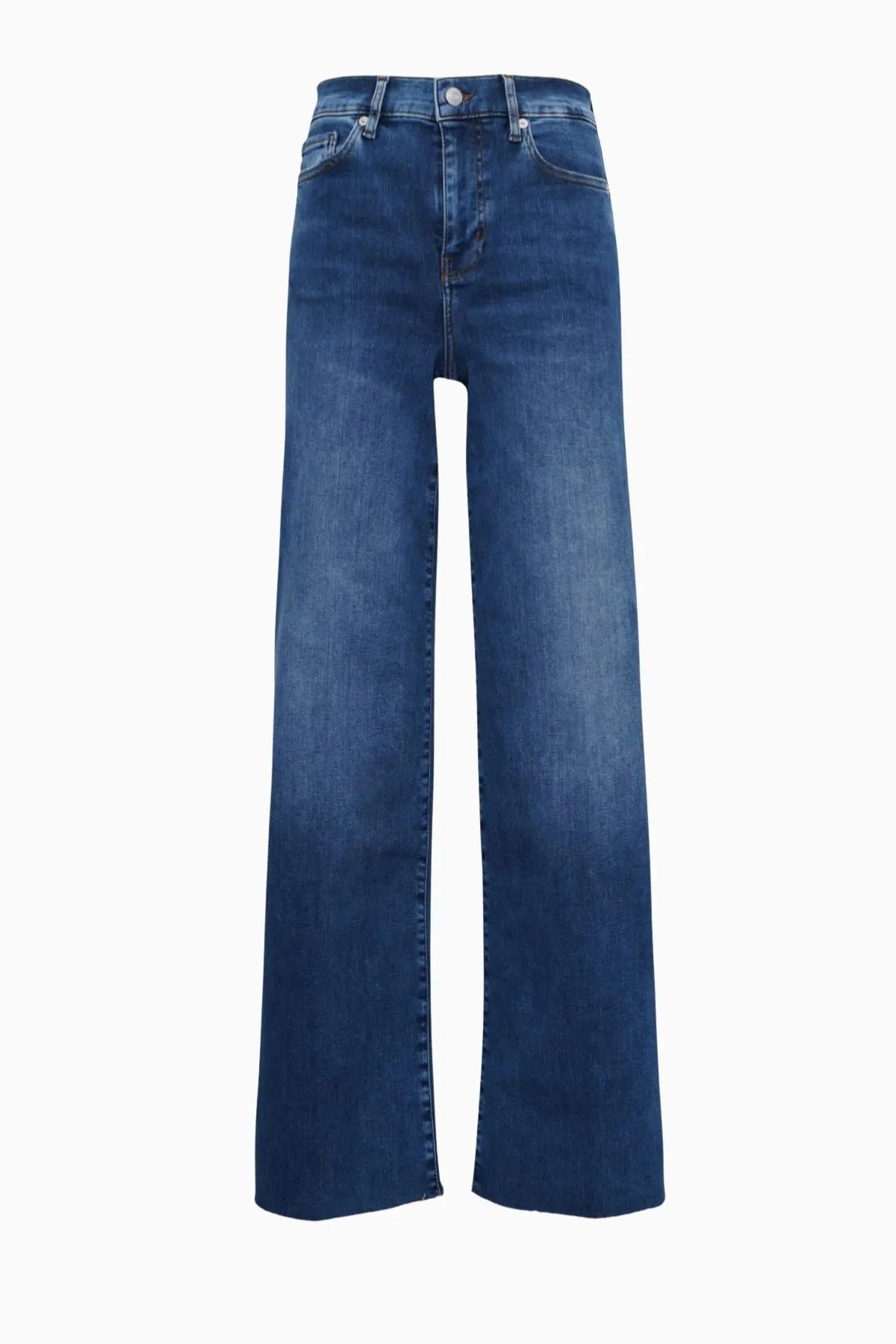 Frame Denim Le Slim Palazzo Raw Fray - Mermaid