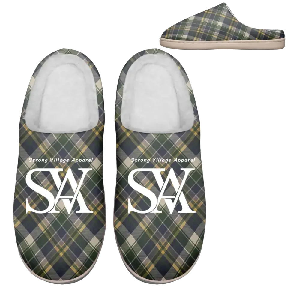 Gift Ideas,Personalized SVA Plaid Indoor Slippers, Custom Love Pets Slippers with image and Name,kitty2020-23020185