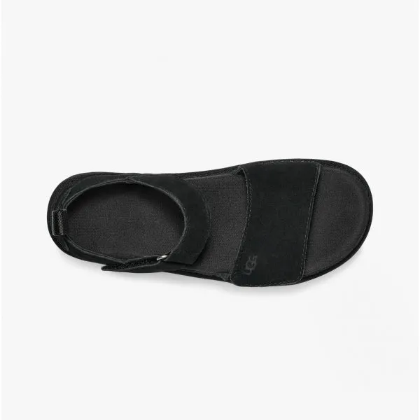 GOLDENSTAR Ladies Suede Platform Sandals Black