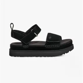 GOLDENSTAR Ladies Suede Platform Sandals Black