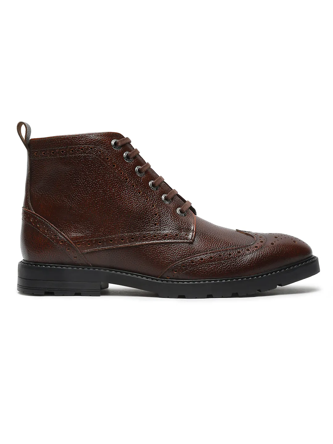 Handcrafted Italian Leather High Ankle Chukka Brogue Boots