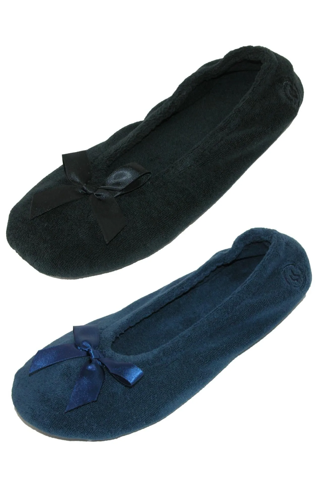 Isotoner Women's Terry Classic Ballerina Slippers (Pack of 2)