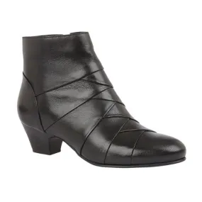 Lotus "Tara" Black Leather Ankle Boot