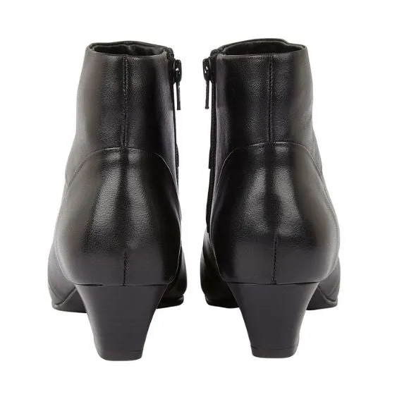 Lotus "Tara" Black Leather Ankle Boot