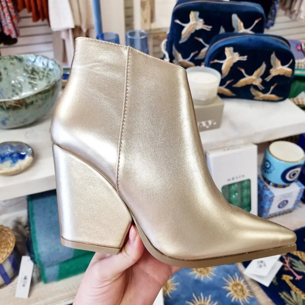 Marcella Metallic Ankle Boots