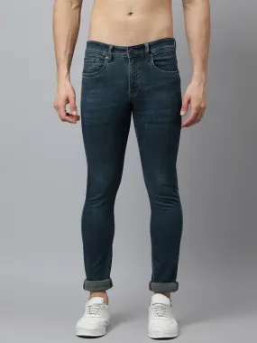 Men Green Tint Slim Fit Mid Rise Clean Look Stretchable Jeans