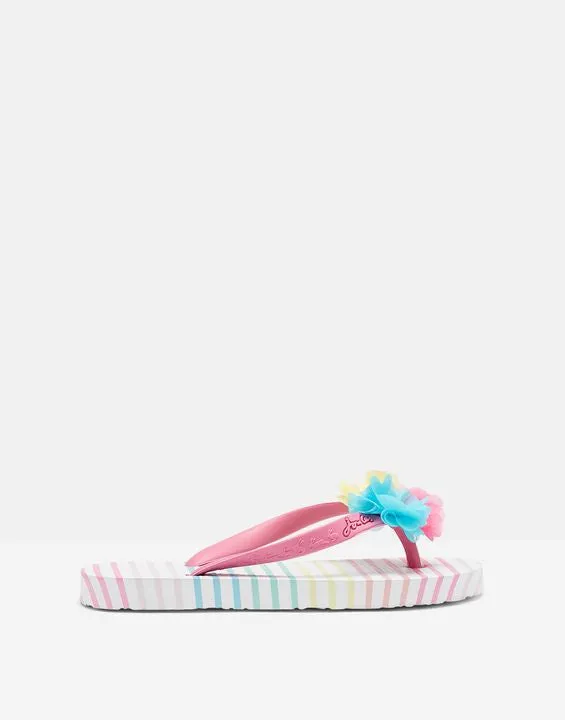 Multi Stripe Junior Girl’s Flip Flop - Select Size