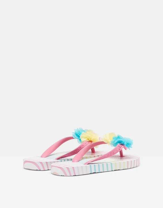 Multi Stripe Junior Girl’s Flip Flop - Select Size