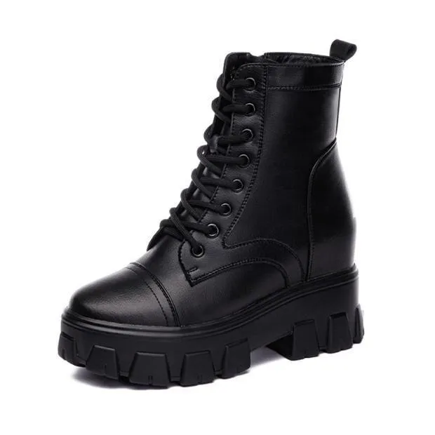 New Mid-tube Thick-soled Wedge High-heel Boots