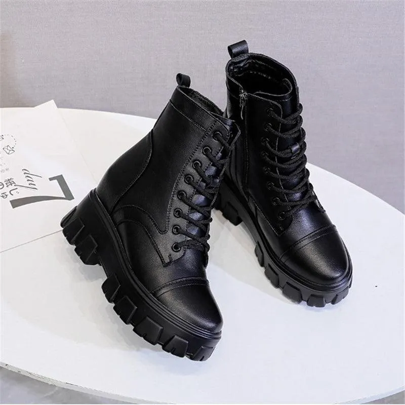 New Mid-tube Thick-soled Wedge High-heel Boots