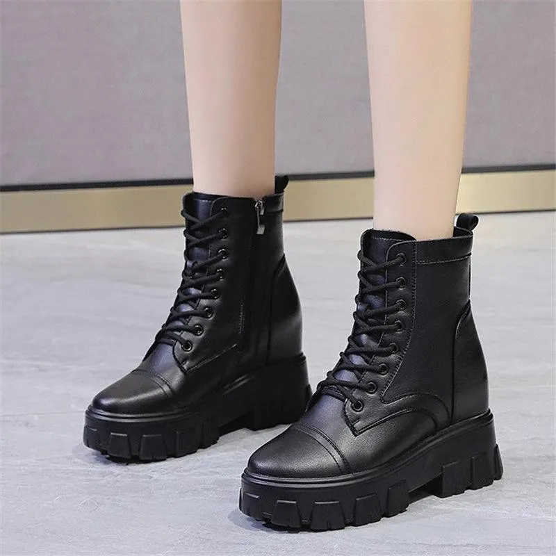 New Mid-tube Thick-soled Wedge High-heel Boots