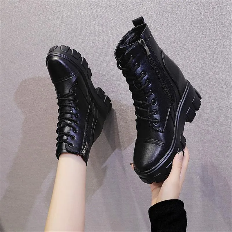 New Mid-tube Thick-soled Wedge High-heel Boots