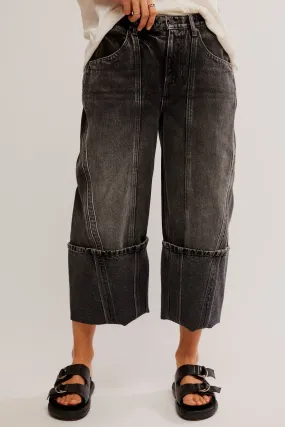 Olsen Cuffed Barrel Jean | Black Ice