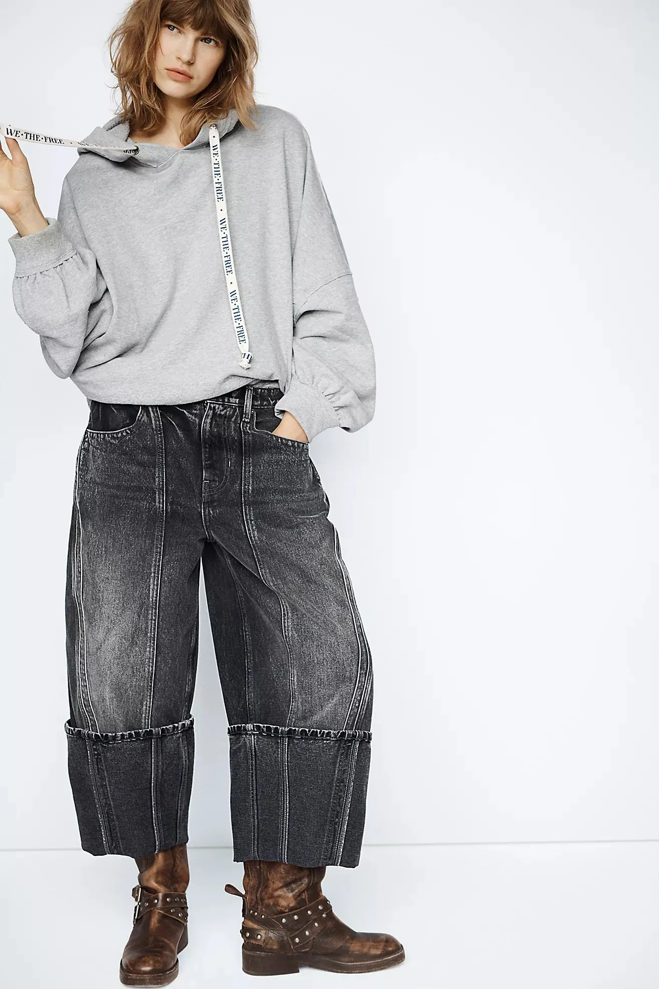 Olsen Cuffed Barrel Jean | Black Ice