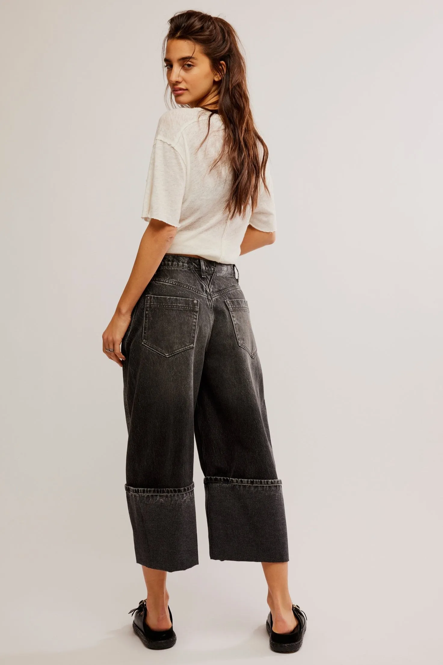 Olsen Cuffed Barrel Jean | Black Ice