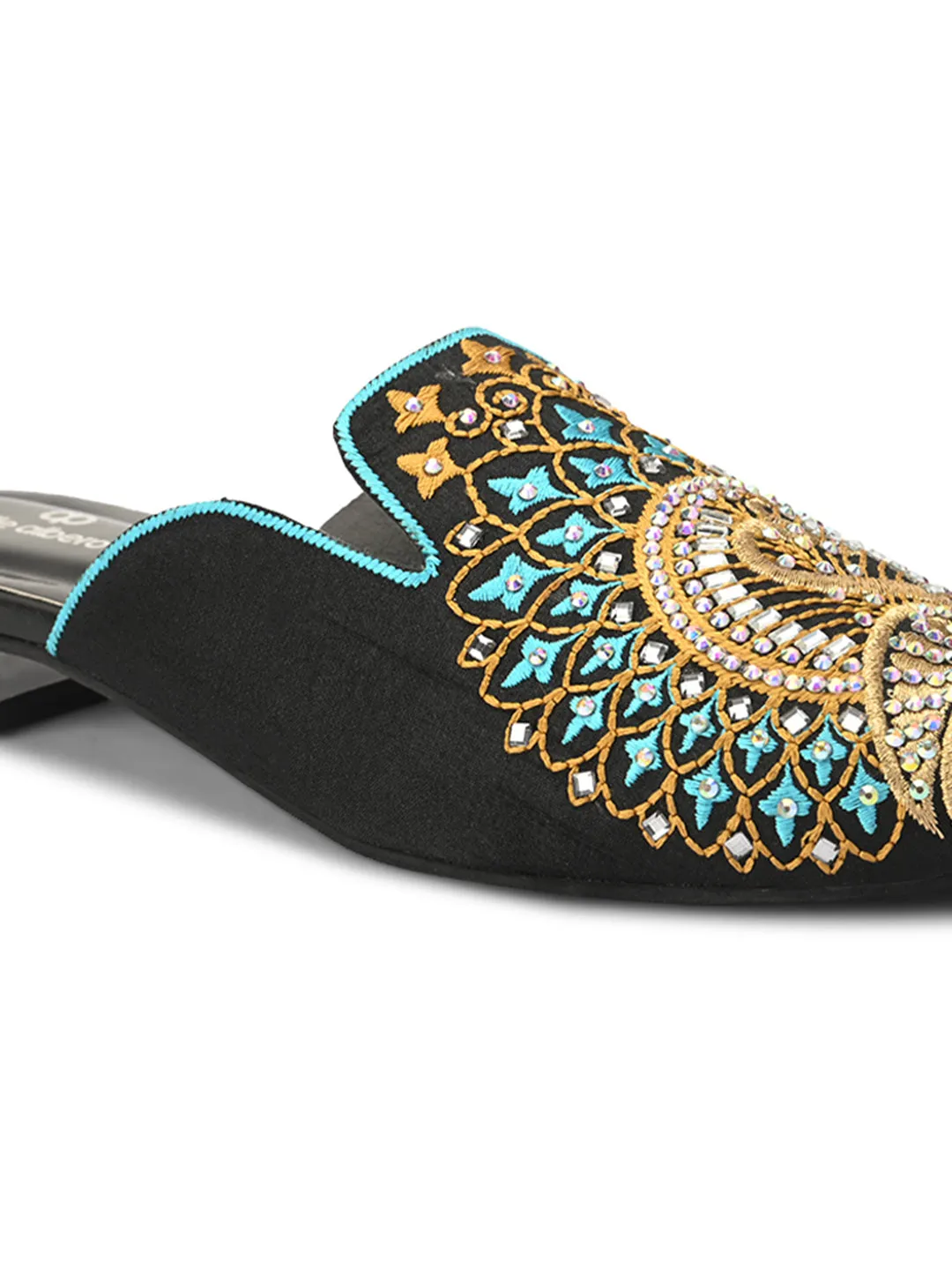 Pelle Albero Black Mule Sandal For Women