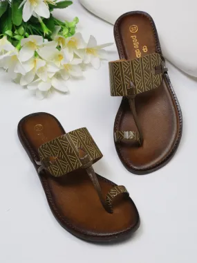 Pelle Albero Green Slipper For Women