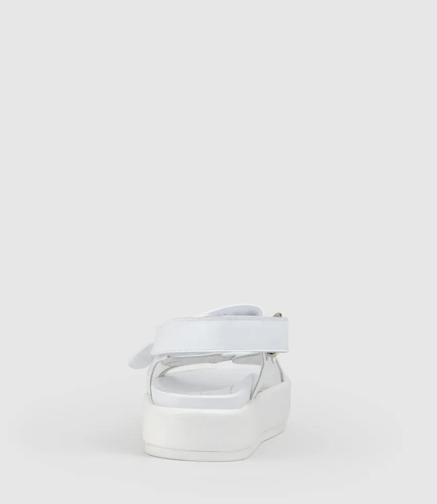 SASKIA Mesh Footbed Sandal in White