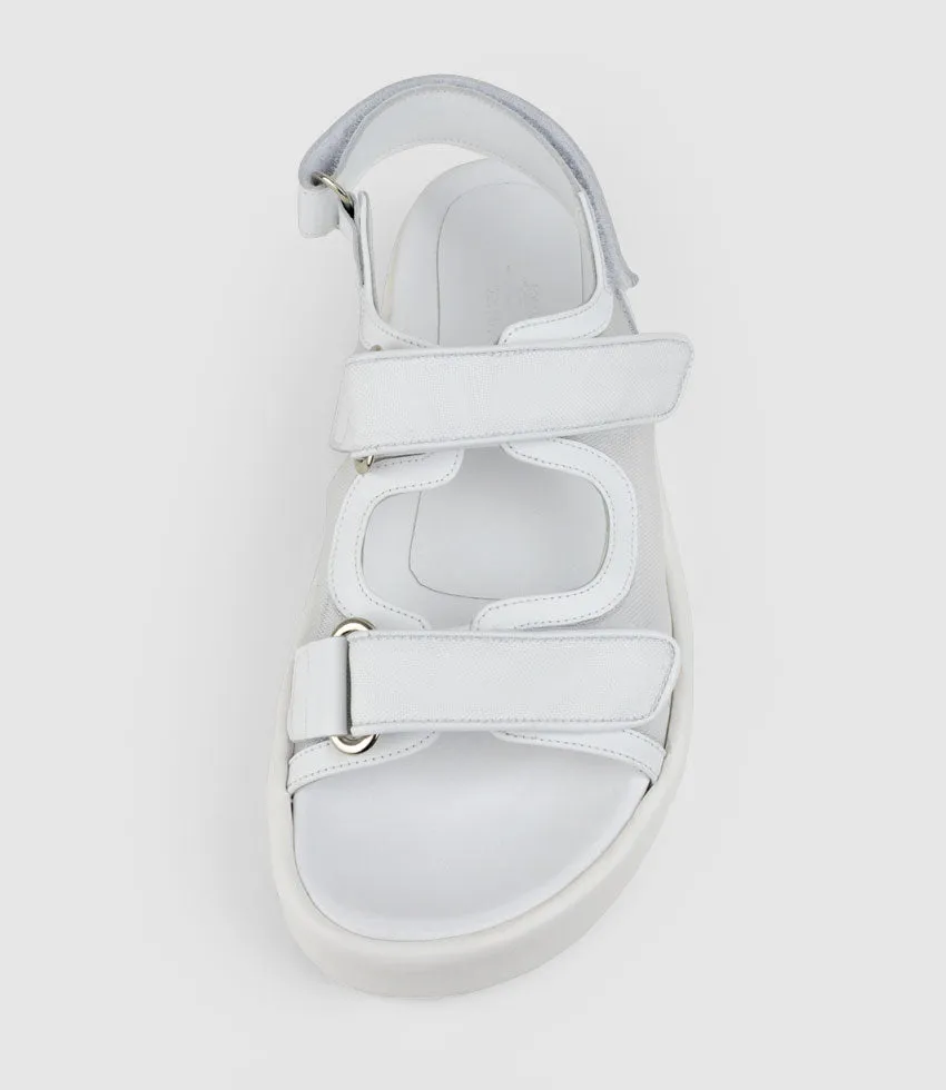 SASKIA Mesh Footbed Sandal in White