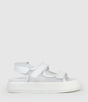 SASKIA Mesh Footbed Sandal in White