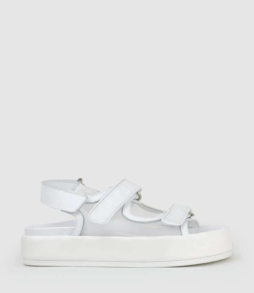 SASKIA Mesh Footbed Sandal in White