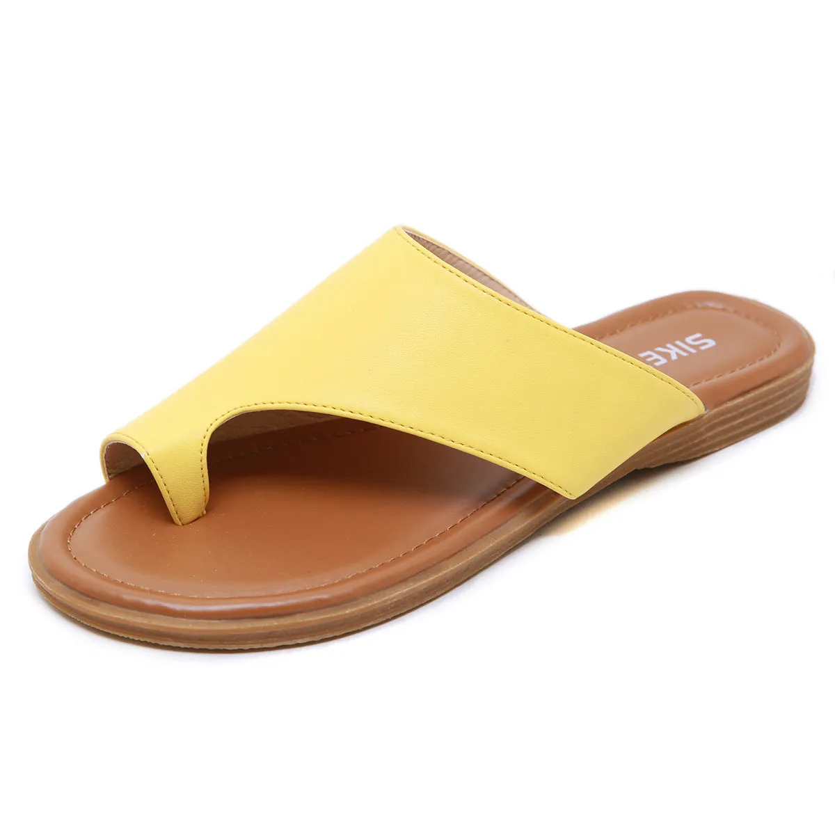 SIKETU | Slip-on Toe Ring Flat Slippers Slide Sandals