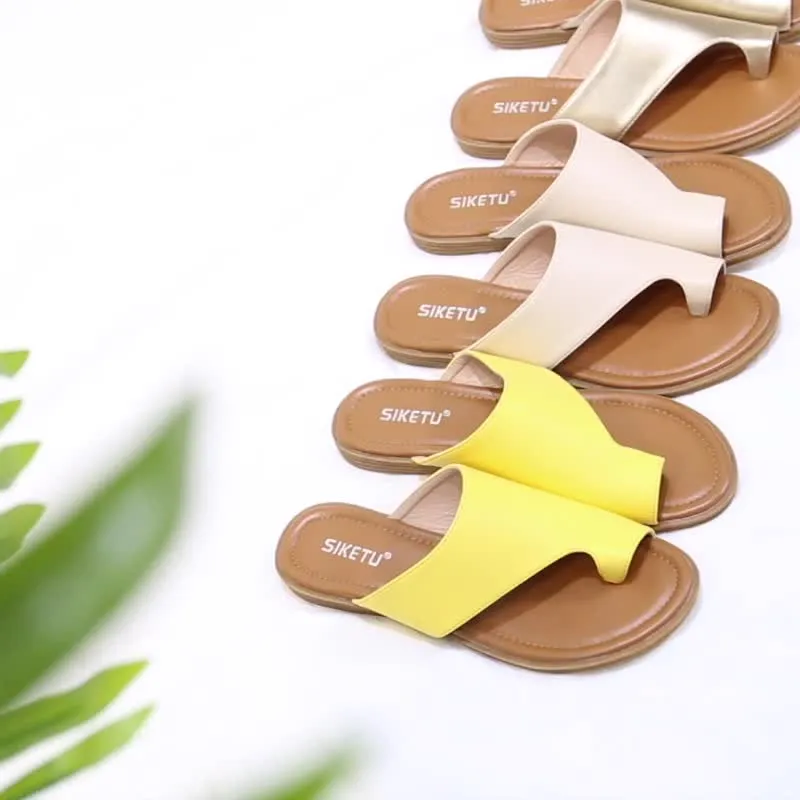 SIKETU | Slip-on Toe Ring Flat Slippers Slide Sandals