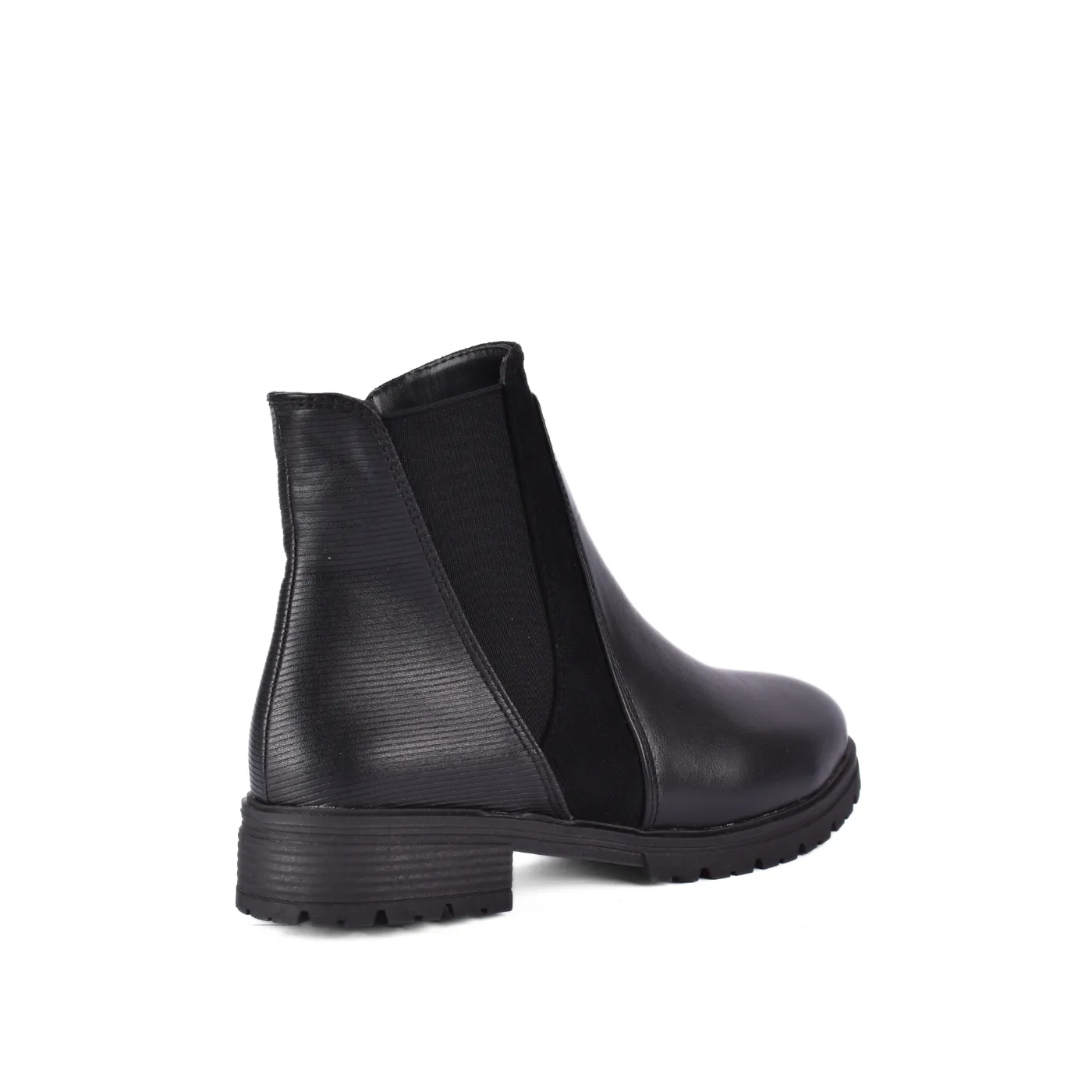 Simple Flat Leather Ankle Boot With Buckle